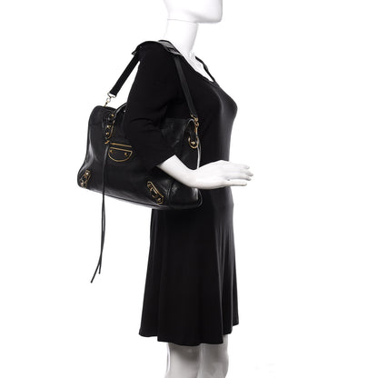Balenciaga Chevre Gold Metallic Edge Hardware City Black 2 of 13