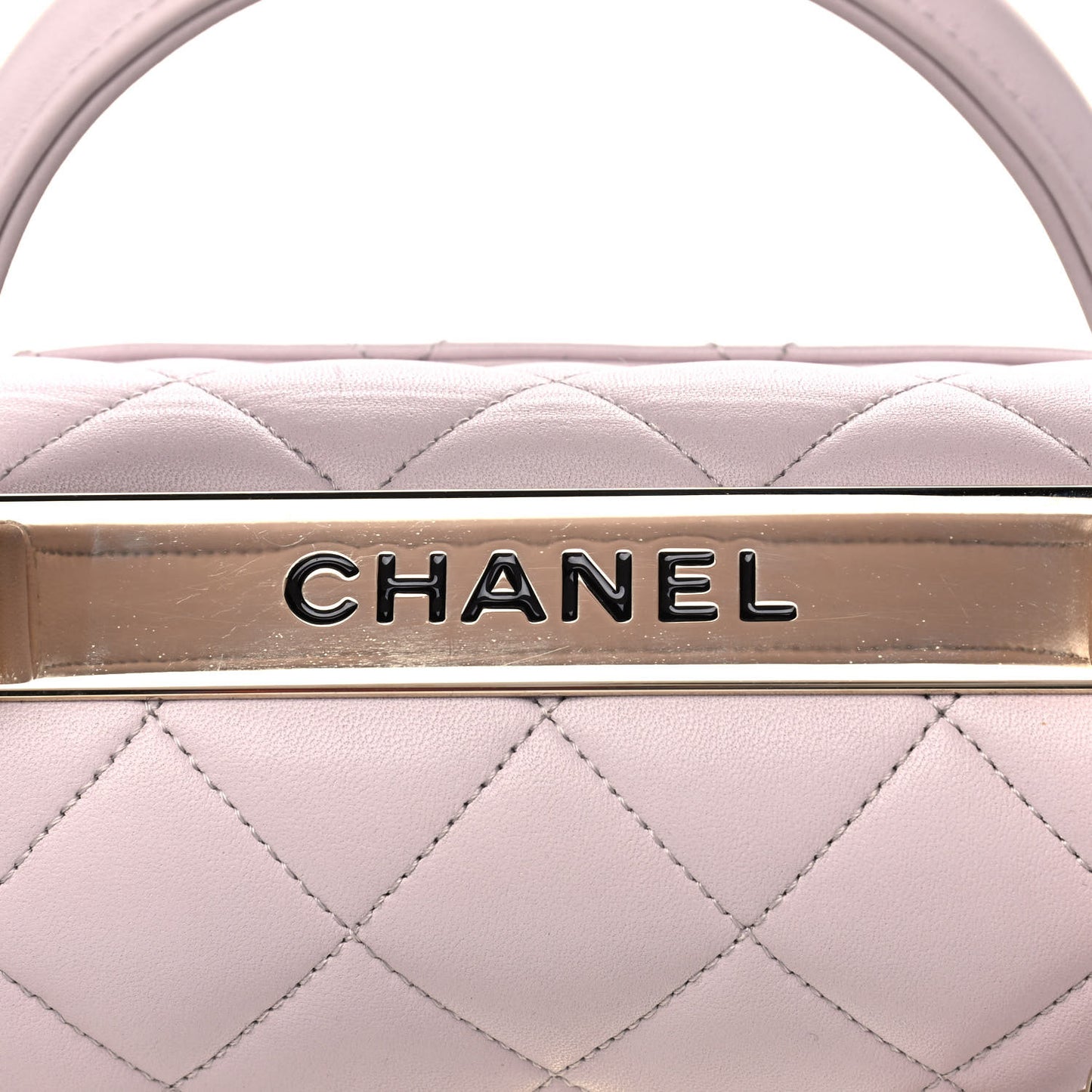 Lambskin Quilted Small Trendy CC Flap Dual Handle Bag Lilac