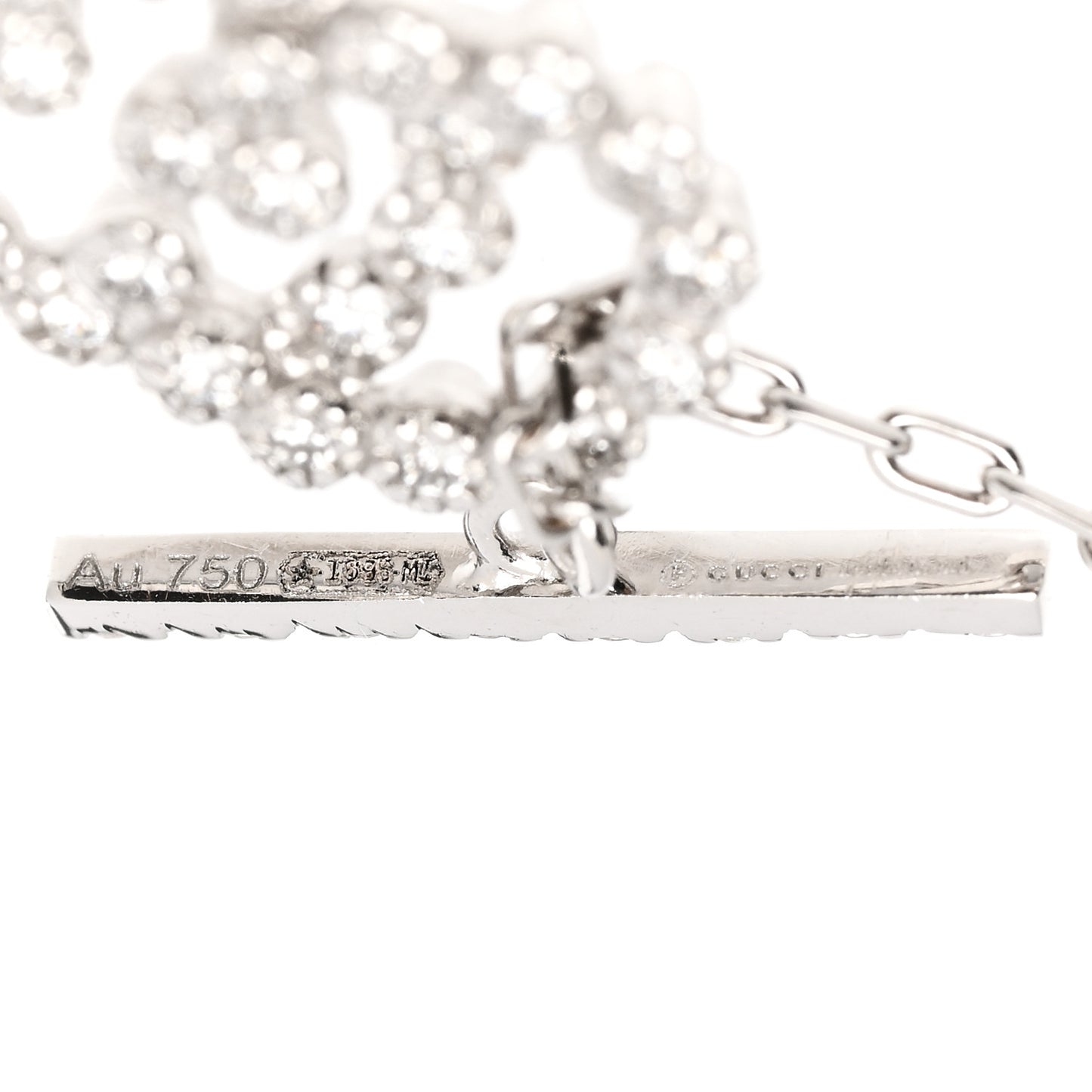 18K White Gold Diamond GG Running Bracelet