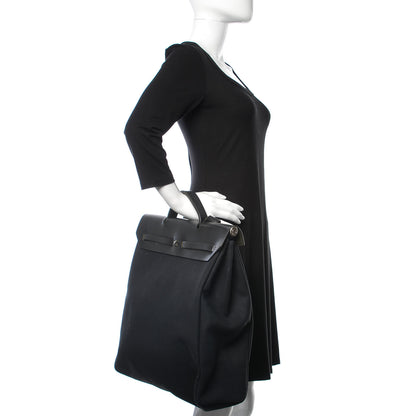 Hermes Toile Vache Calfskin Herbag 39 MM Black 3 of 15