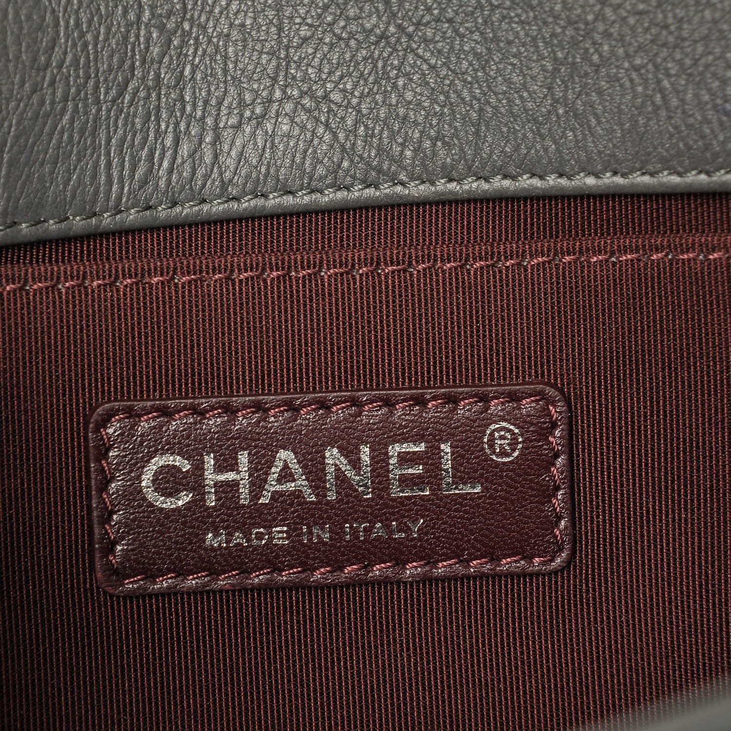 Chanel Calfskin Double Stitch Medium Boy Flap Grey 6 of 8