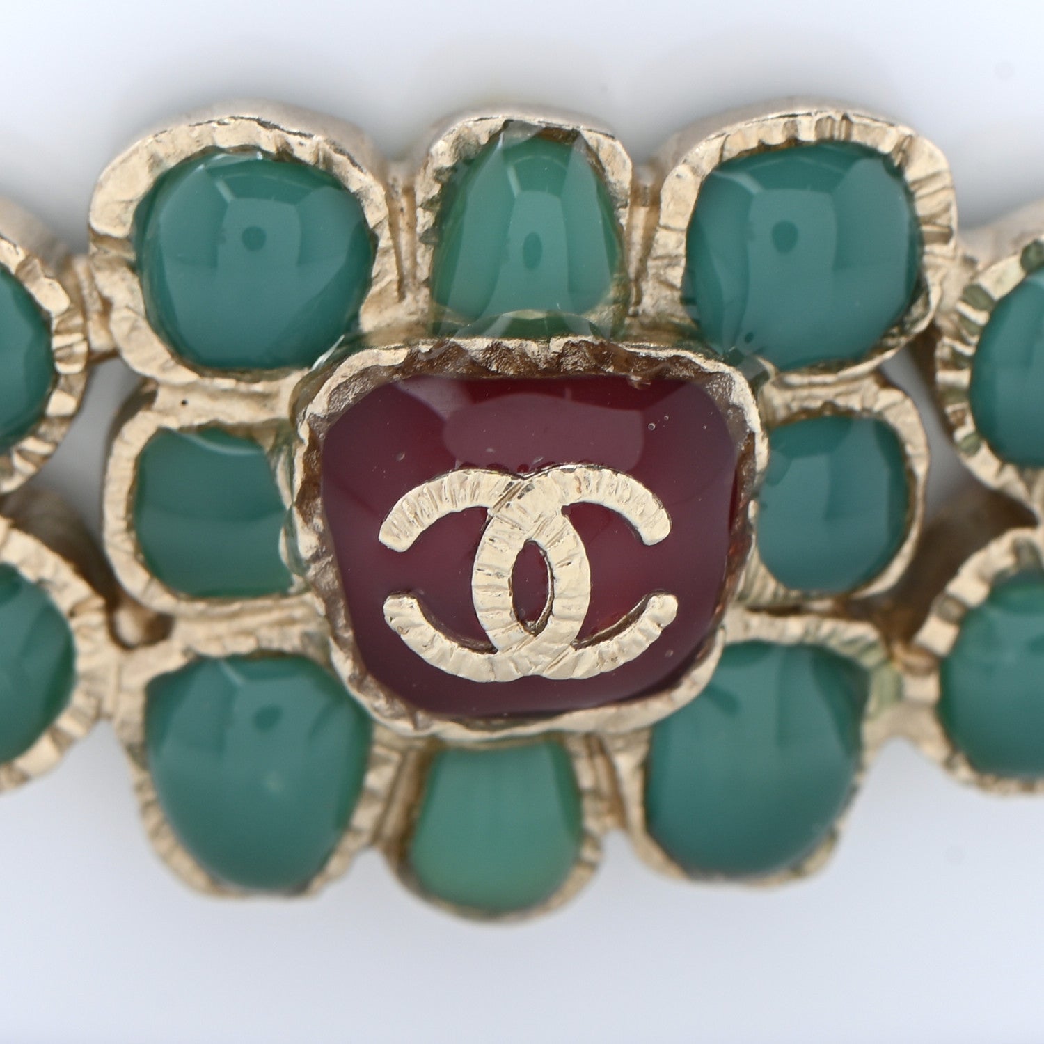 Chanel Resin Gripoix CC Cuff White 5 of 8