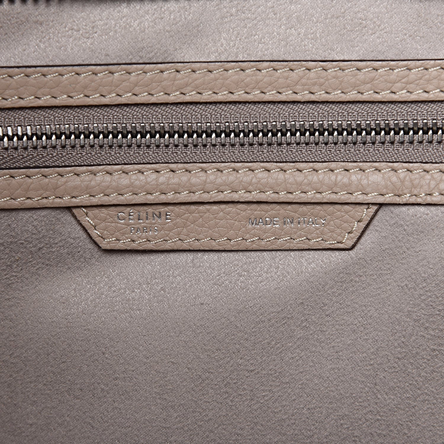 Celine Drummed Calfskin Mini Luggage Dune 7 of 14