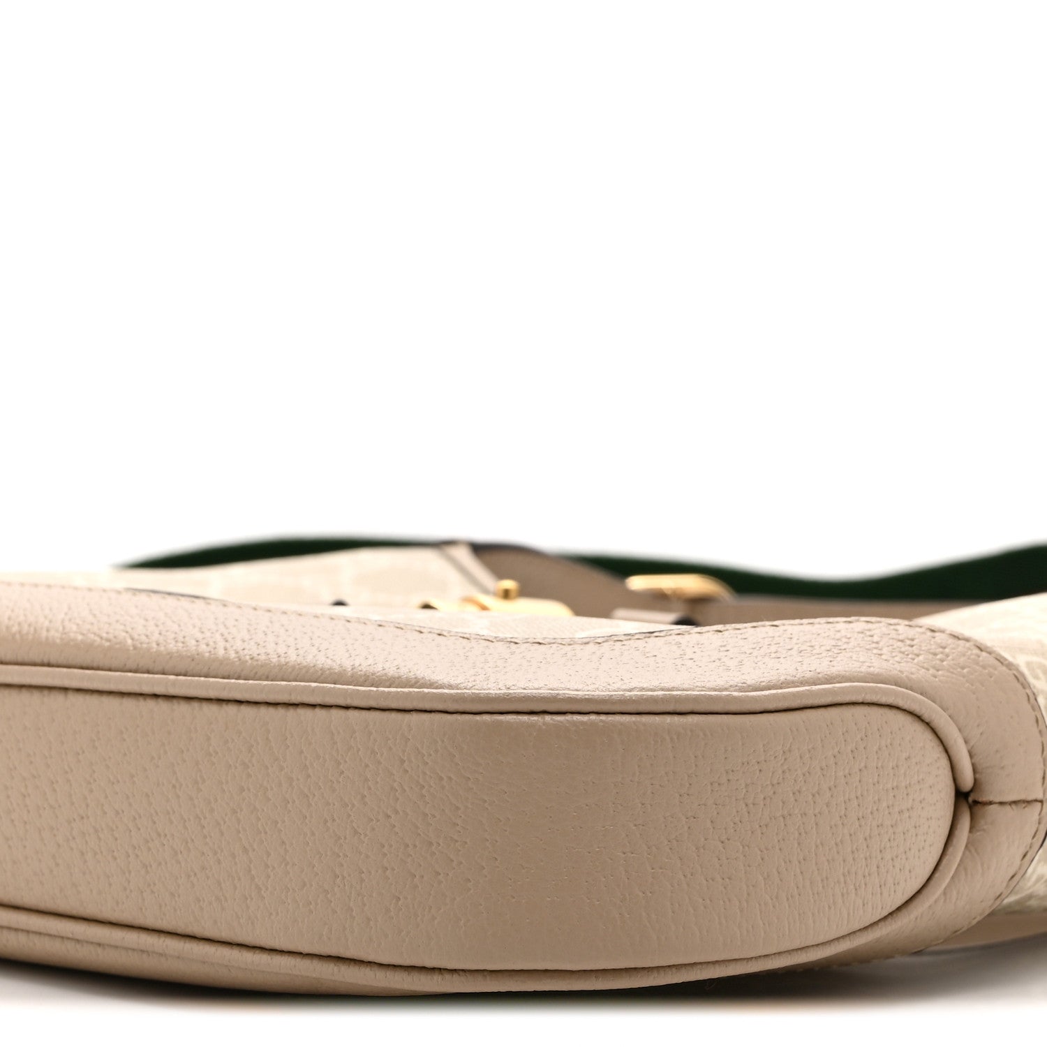 Gucci GG Supreme Monogram Textured Dollar Calfskin Web Small Jackie 1961 Hobo Beige Mystic White Oatmeal 11 of 11