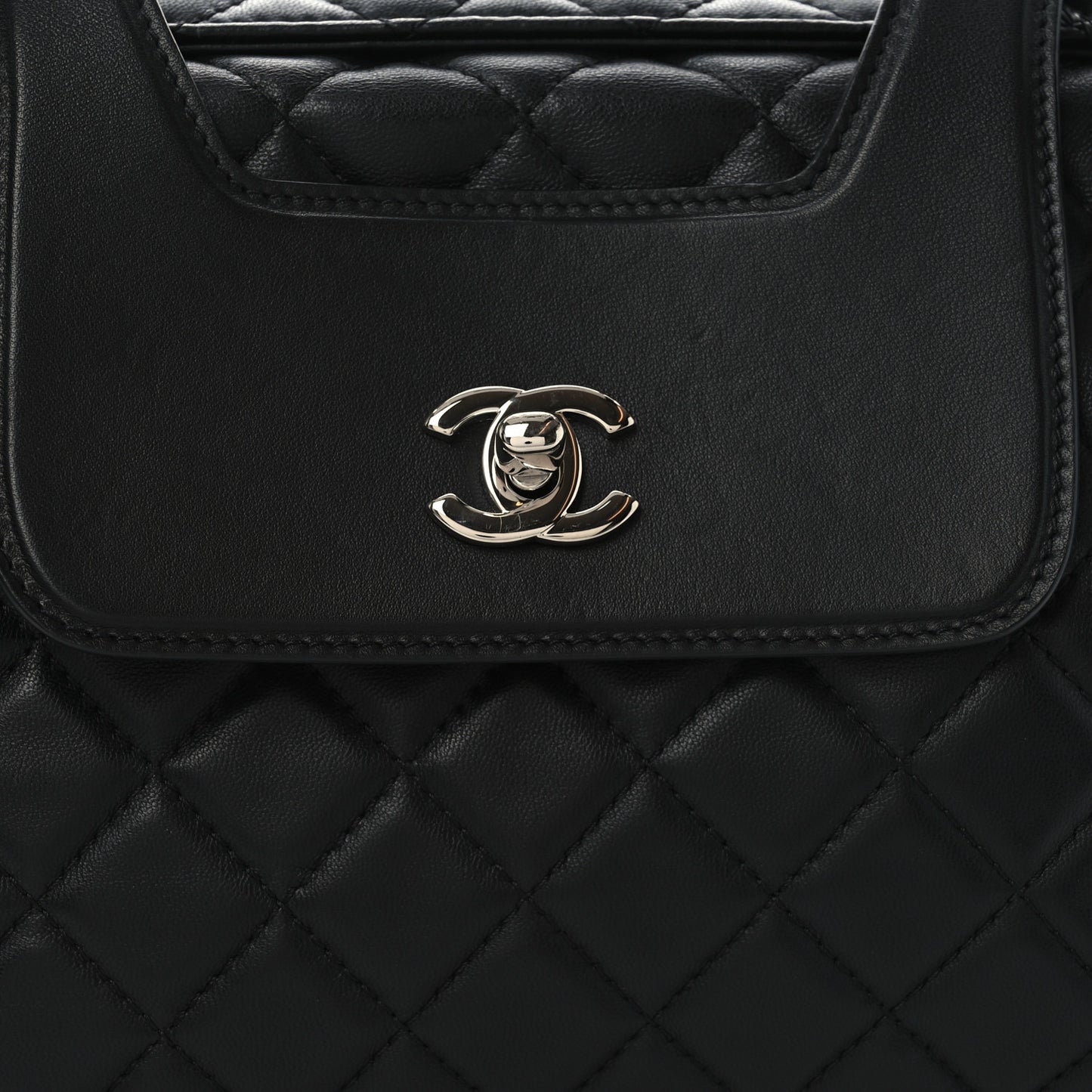 Lambskin Quilted By 3 Shopping Tote Black