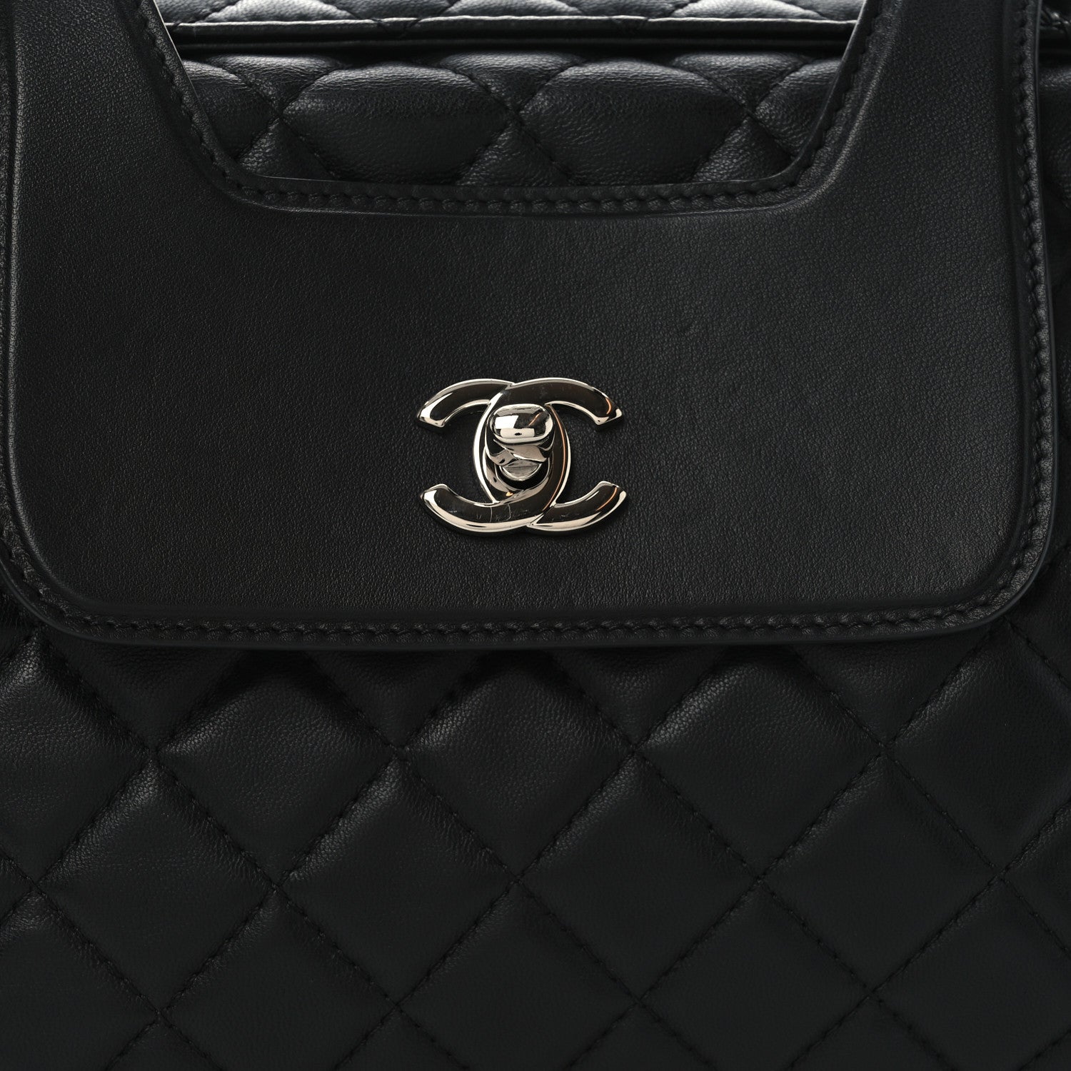 Chanel Lambskin Quilted By 3 Shopping Tote Black 8 of 10