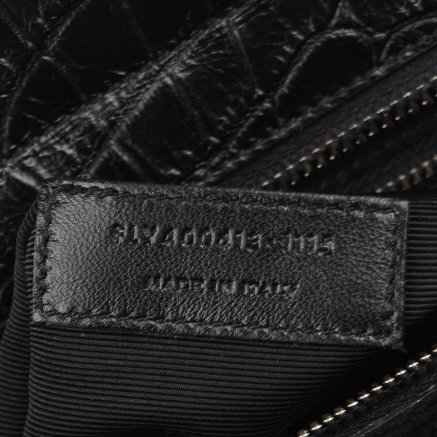 Saint Laurent Calfskin Crocodile Embossed Small Cabas Rive Gauche Black 7 of 7