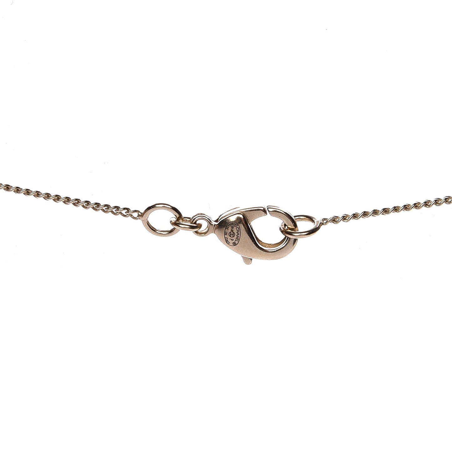 Enamel CC Camellia Necklace Ivory Gold