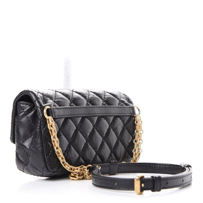 Chanel Aged Calfskin Quilted 2.55 Reissue Chain Waist Bag Black 2 of 9