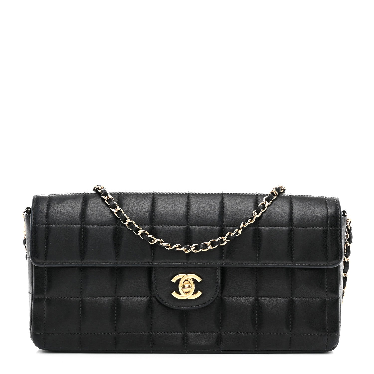 Chanel Lambskin East West Chocolate Bar Flap Black 1 of 11