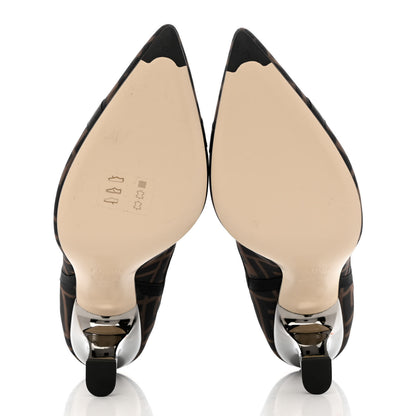 Fendi Mesh Tulle FF Colibri 85mm Ankle Booties 38.5 Tobacco Moro Black 5 of 8
