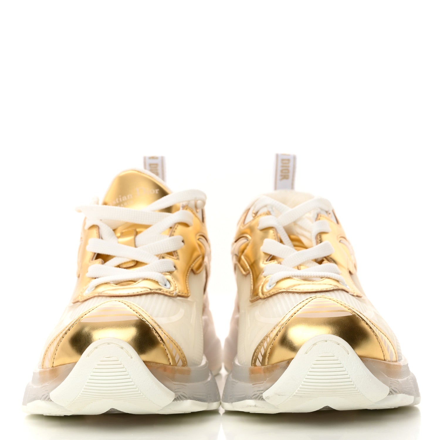 Christian Dior Matte Technical Fabric Mesh Dior Vibe Sneakers 39.5 White Gold 2 of 9