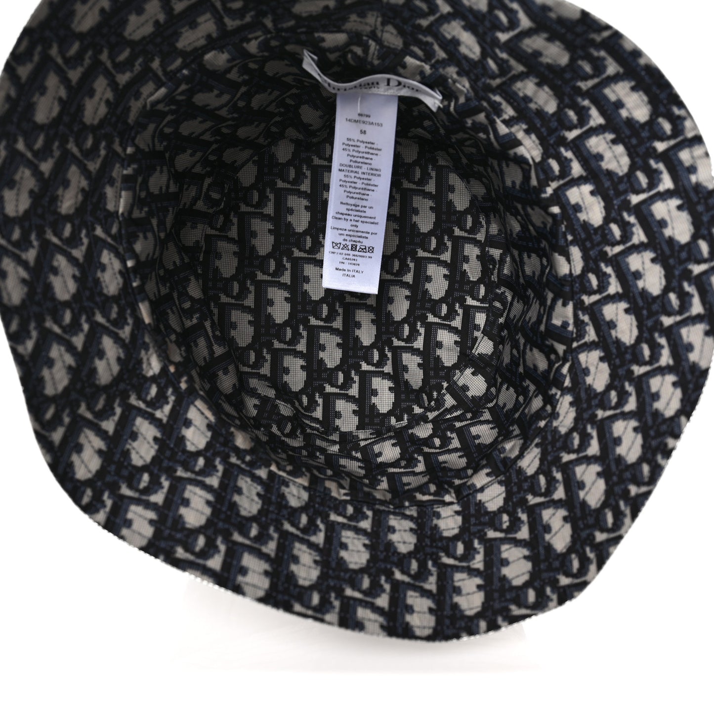 Metallic Oblique Reversible Teddy-D Bob Bucket Hat 58 Blue Silver