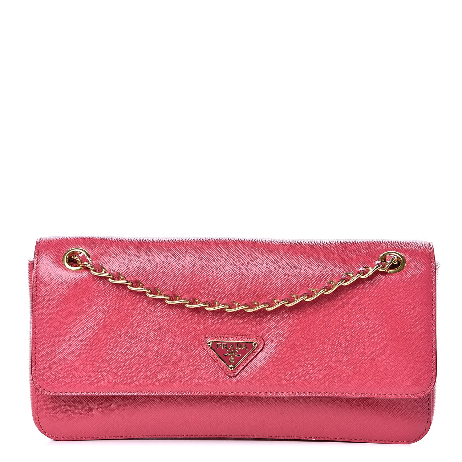 Prada Saffiano Lux Chain Shoulder Bag Peonia 1 of 13