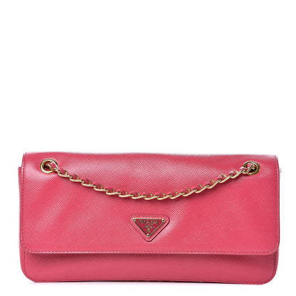 Prada Saffiano Lux Chain Shoulder Bag Peonia 1 of 13