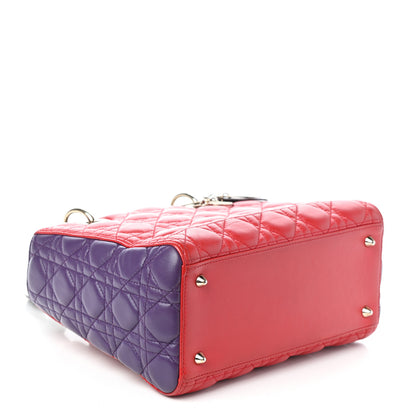 Christian Dior Lambskin Cannage Medium Tri-Color Lady Dior Purple 4 of 9