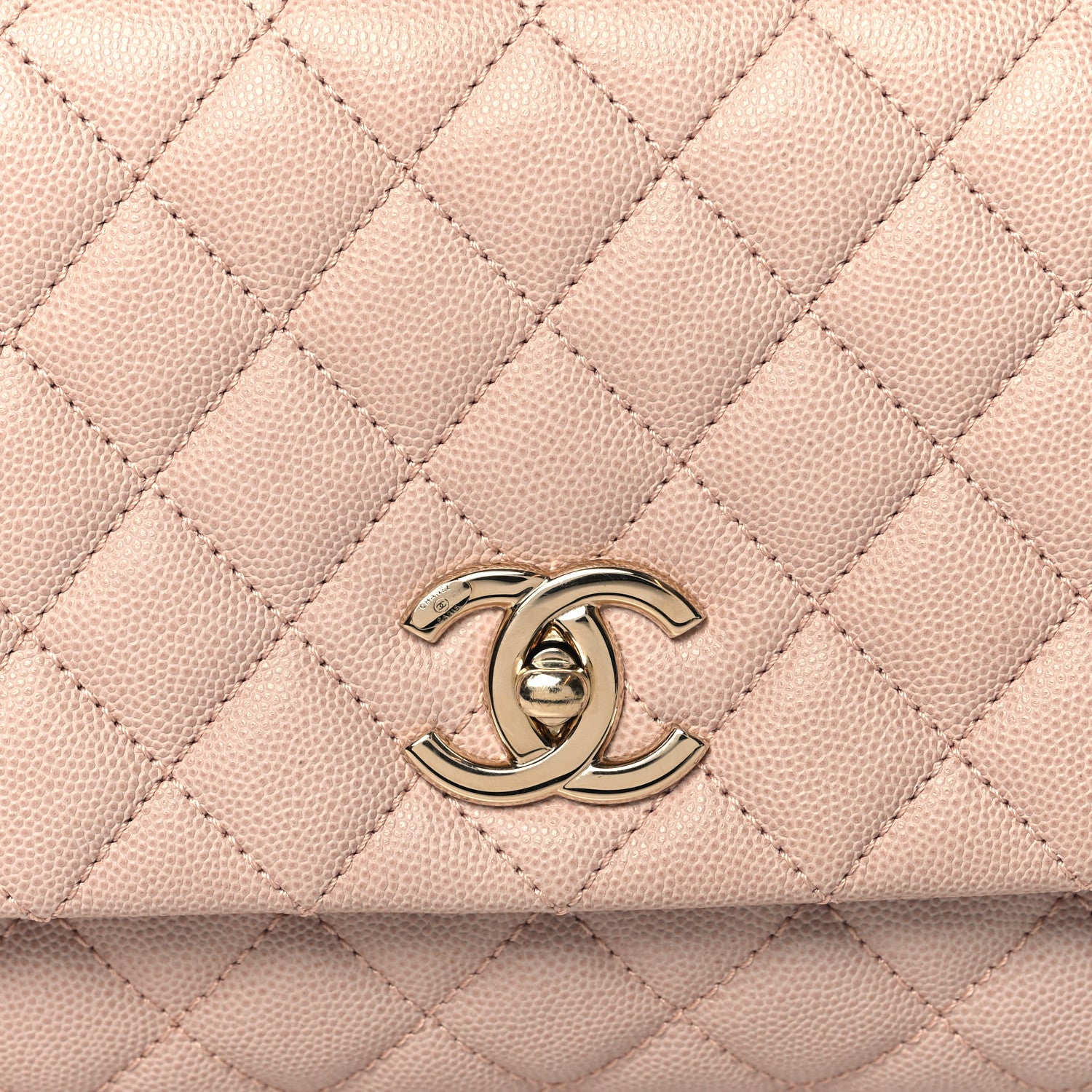 Chanel Caviar Quilted Small Coco Handle Flap Beige 8 of 10