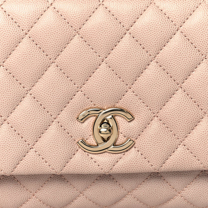 Chanel Caviar Quilted Small Coco Handle Flap Beige 8 of 10
