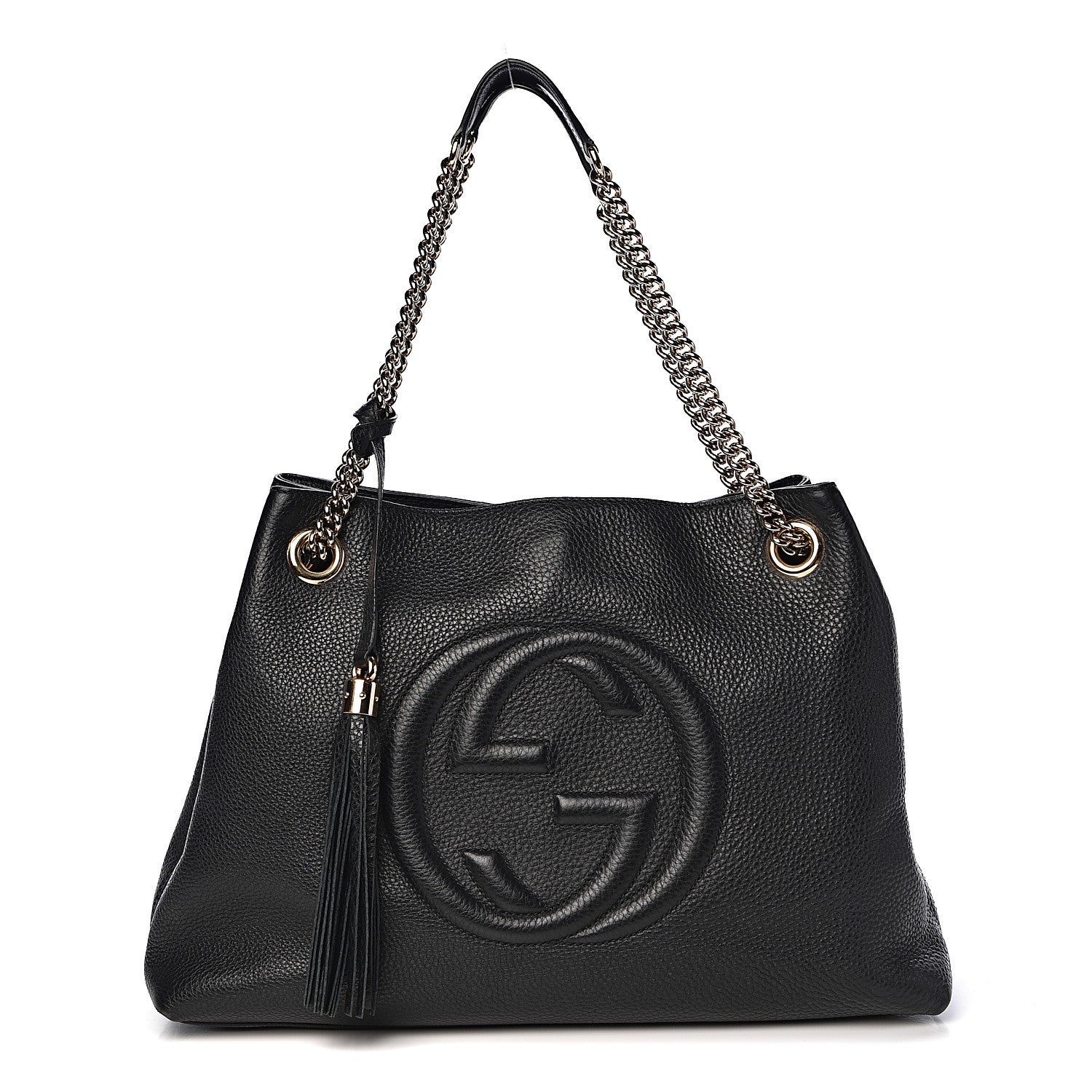Gucci Pebbled Calfskin Medium Soho Chain Shoulder Bag Black 1 of 10