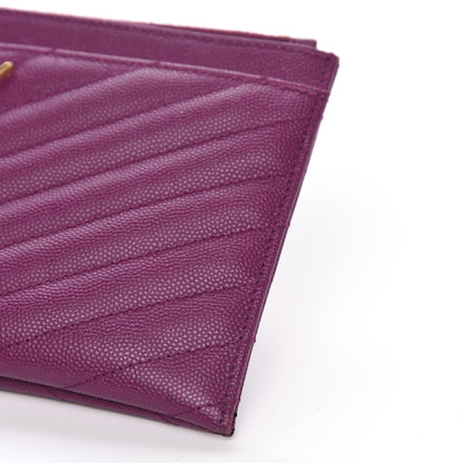 Saint Laurent Grain De Poudre Chevron Monogram Bill Pouch Dark Grape 9 of 10