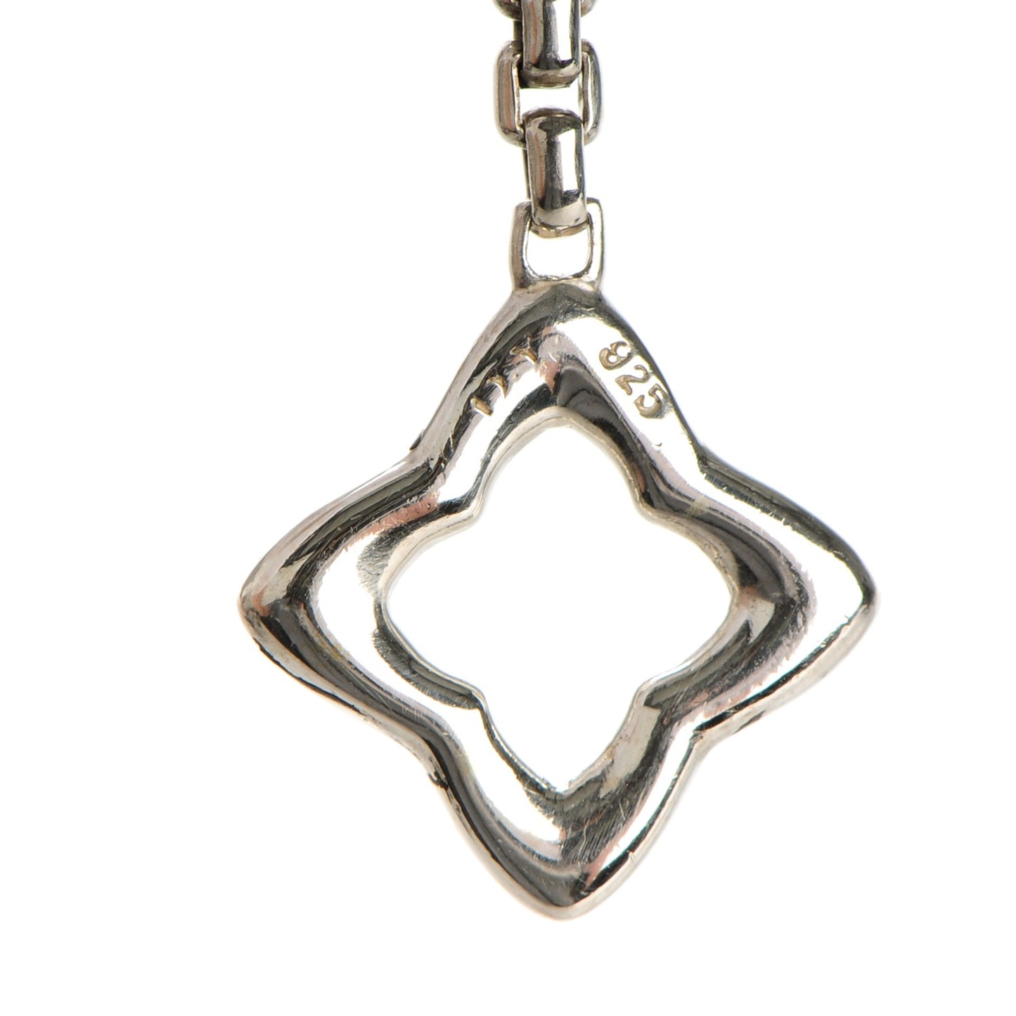 Sterling Silver 25mm Quatrefoil Chain Necklace