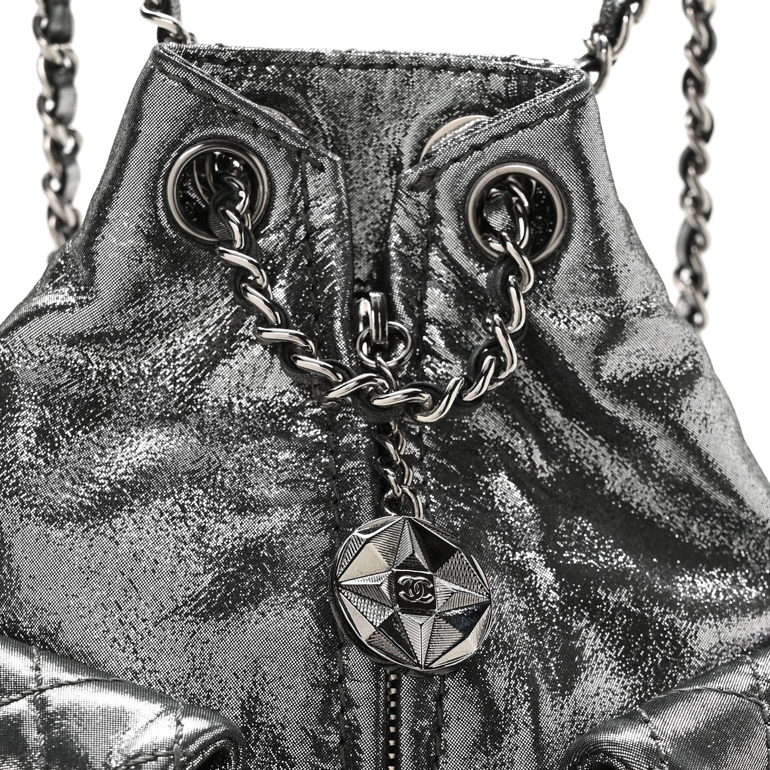 Chanel Iridescent Calfskin Mini Backpack Is Back Silver 8 of 10