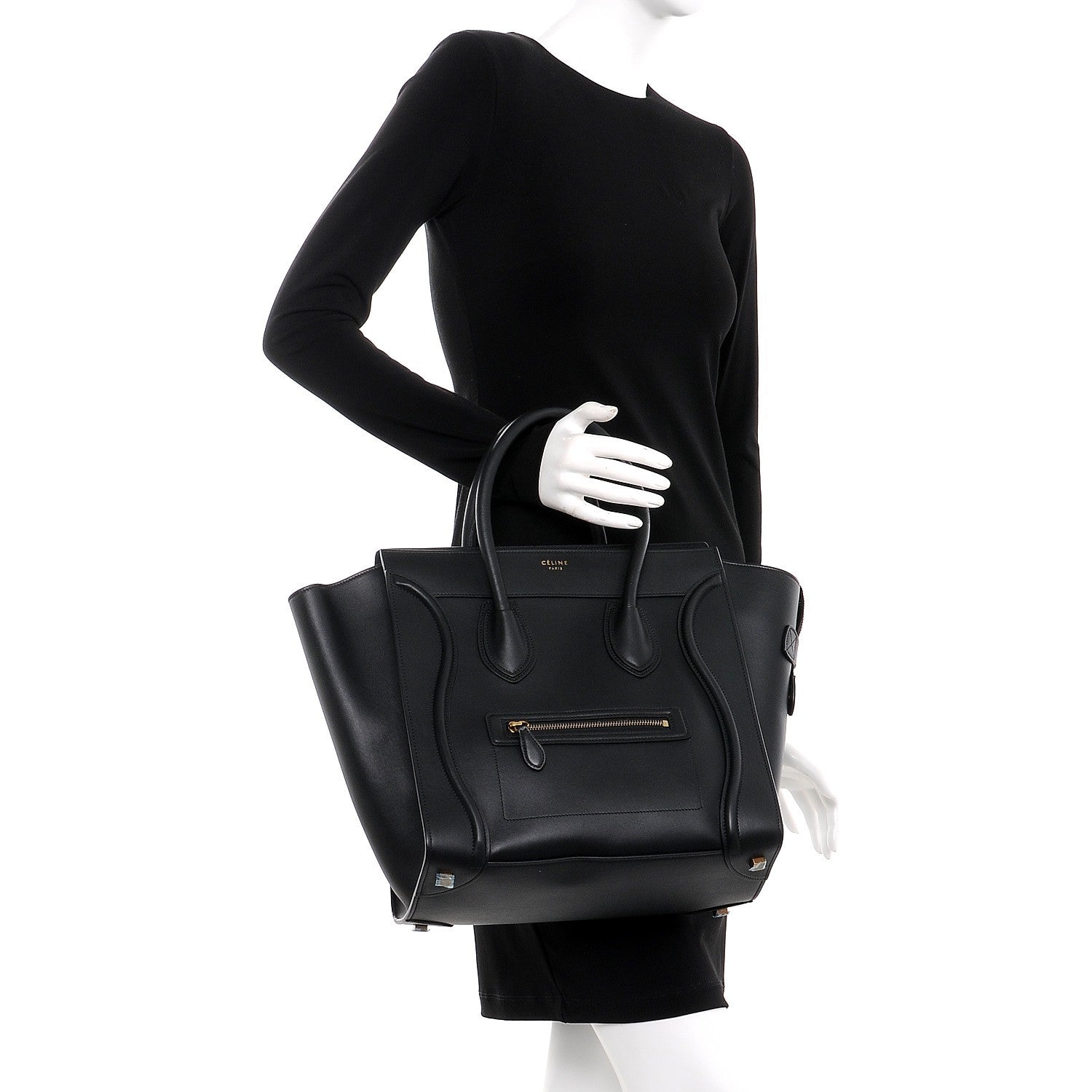 Celine Smooth Calfskin Mini Luggage Black 2 of 10