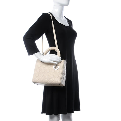 Christian Dior Lambskin Cannage Medium Lady Dior White 2 of 8