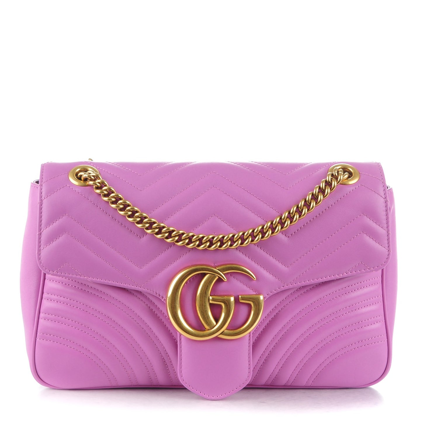 Calfskin Matelasse Medium GG Marmont Shoulder Bag Candy Mousse
