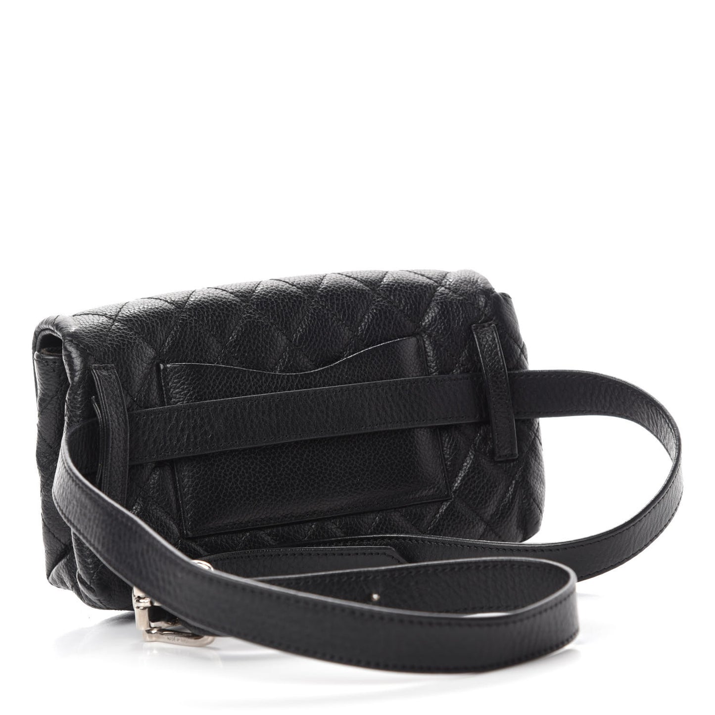 Grained Calfskin Quilted 2.55 Reissue Flap Belt Bag Clutch Black