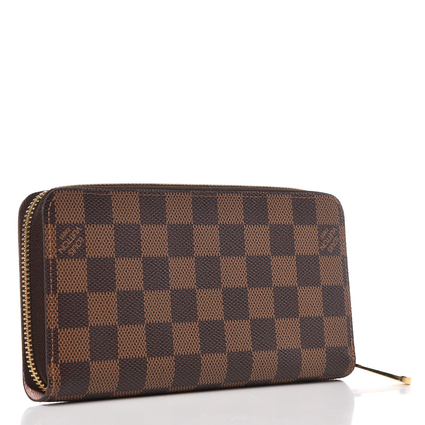 Damier Ebene Zippy Wallet Rose Ballerine