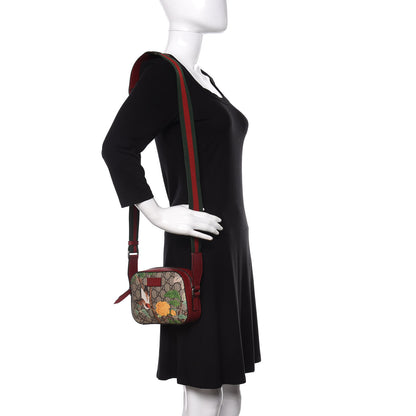 Gucci GG Supreme Monogram Tian Web Small Camera Bag Beige Multicolor Red 2 of 10