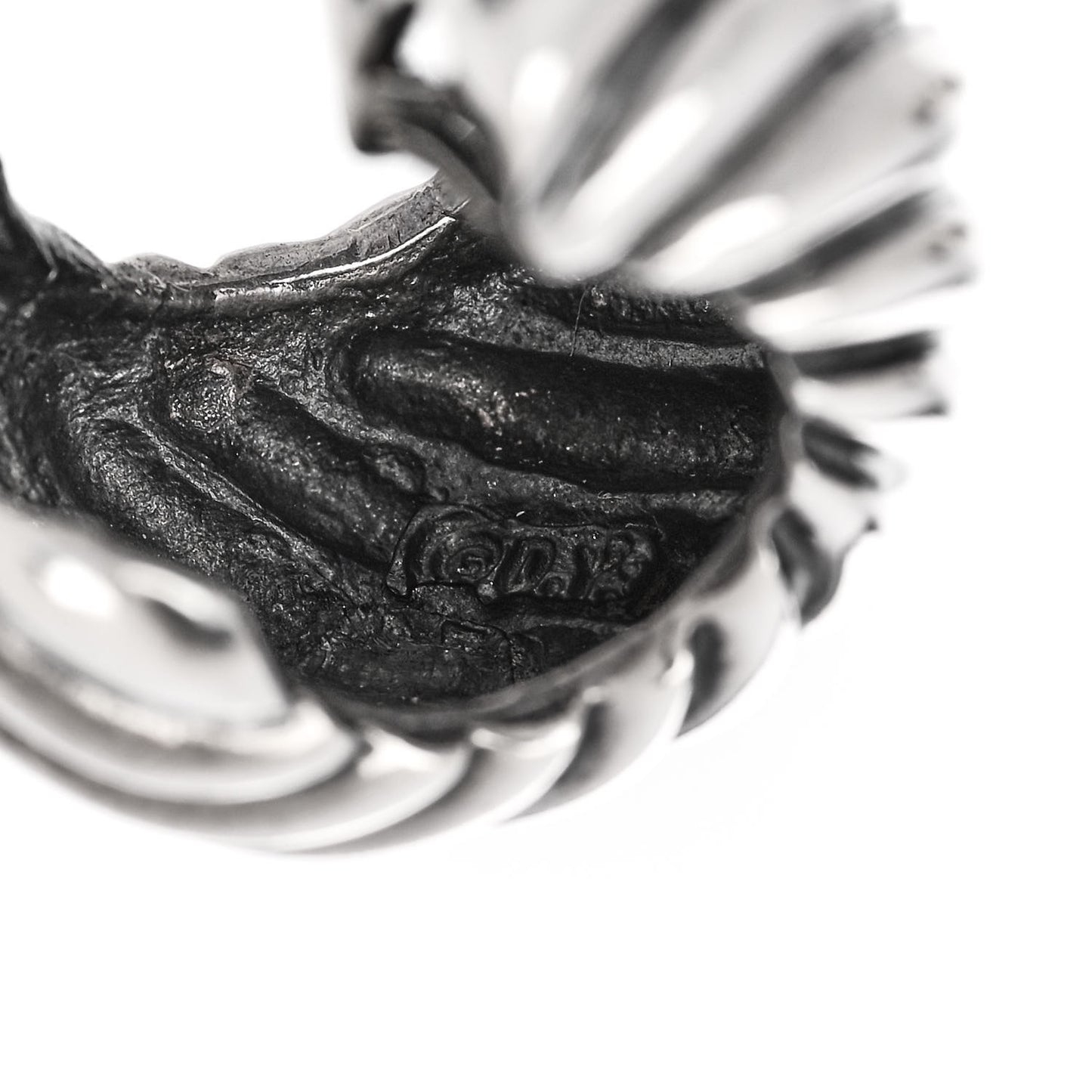 Sterling Silver 11mm Sculpted Cable Shrimp Earrings