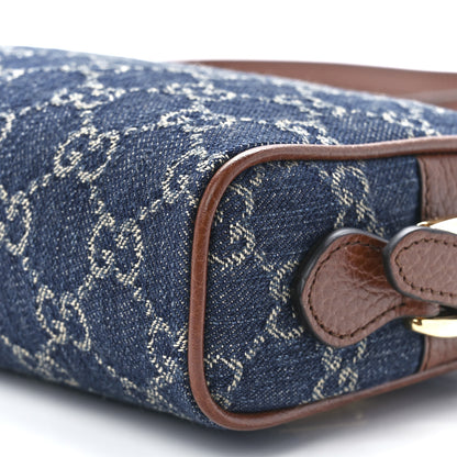 Gucci New Denim GG Monogram Dollar Calfskin Mini Ophidia Shoulder Bag Blue Tea Cuir Epilog 11 of 11