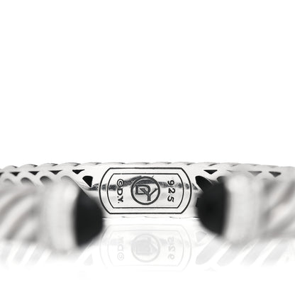 David Yurman Sterling Silver Diamond Black Onyx 10mm Waverly Bracelet 4 of 4