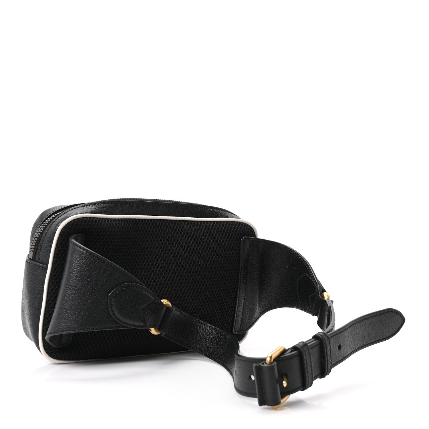 Gucci X ADIDAS Textured Dollar Calfskin Belt Bag Black 3 of 10