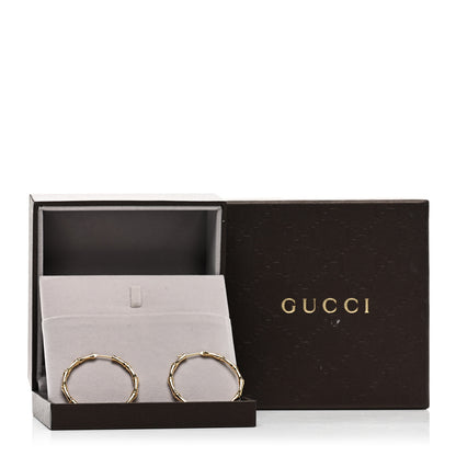 Gucci 18K Yellow Gold Bamboo Hoop Earrings 5 of 5