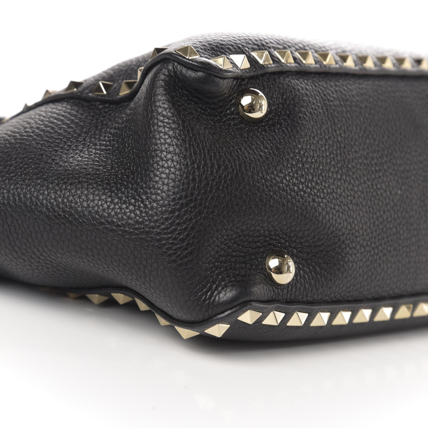 Valentino Garavani Grained Calfskin Small Rockstud Tote Black 8 of 10