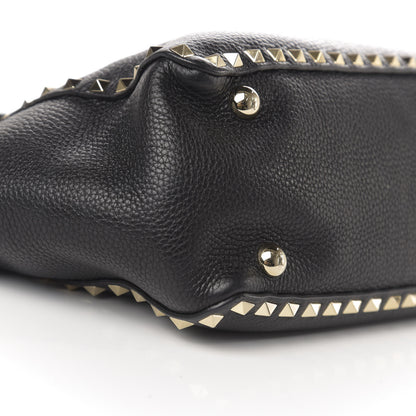 Valentino Garavani Grained Calfskin Small Rockstud Tote Black 8 of 10