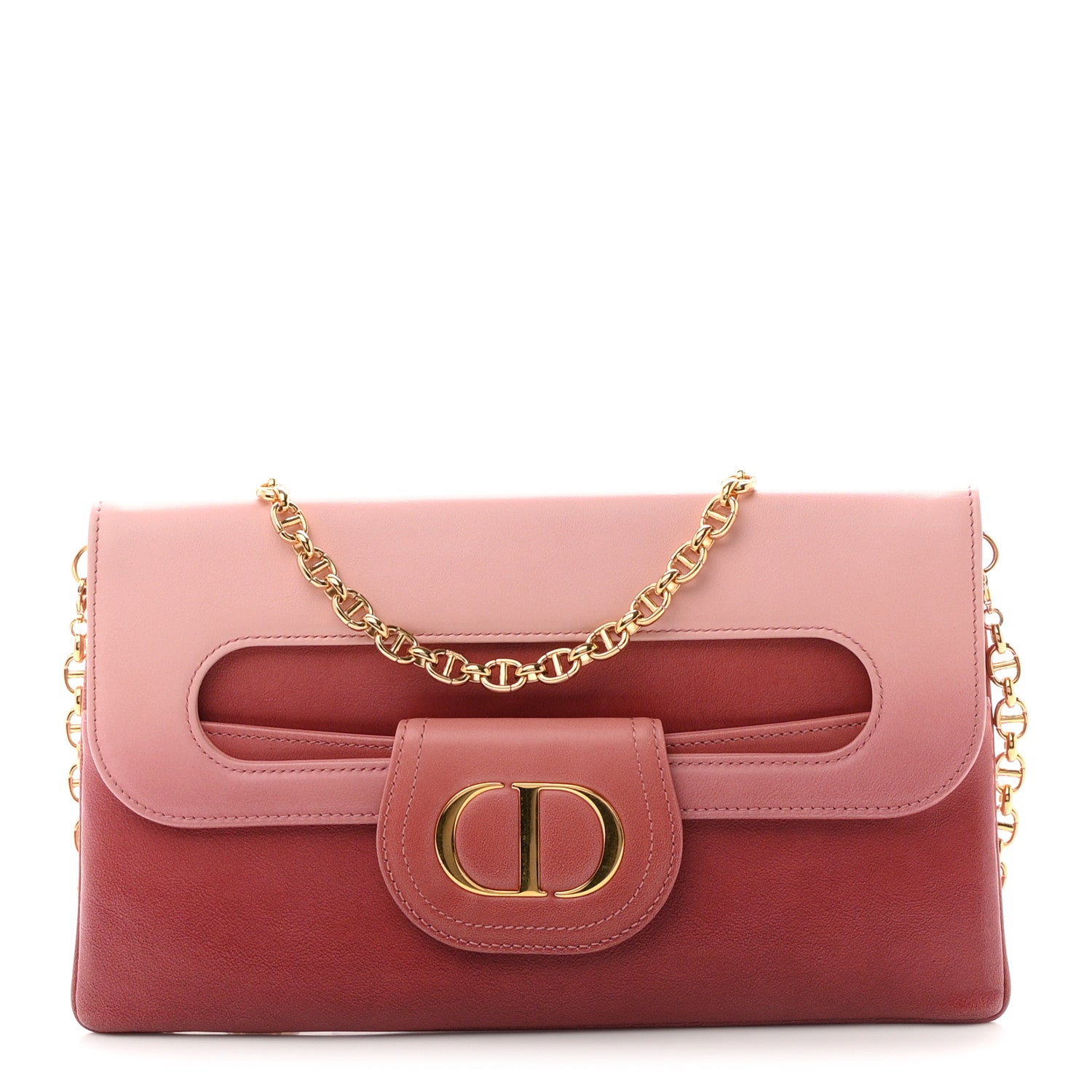 Christian Dior Smooth Calfskin Medium Diordouble Chain Bag Rose Multicolor 1 of 11