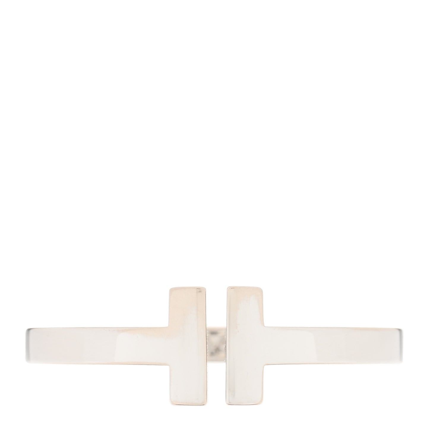 18K White Gold T Square Ring 64 10.75