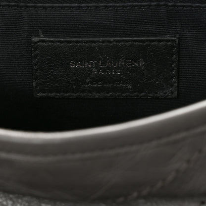 Saint Laurent Crinkled Calfskin Matelasse Monogram Medium Niki Chain Satchel Fog 7 of 11