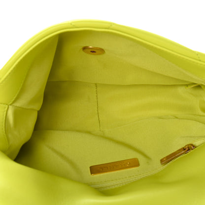 Chanel Shiny Lambskin Quilted Medium Chanel 19 Flap Neon Yellow 5 of 16