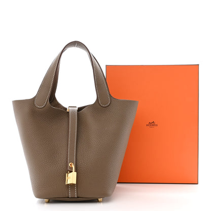 Hermes Taurillon Clemence Picotin Lock 18 PM Etoupe 11 of 11