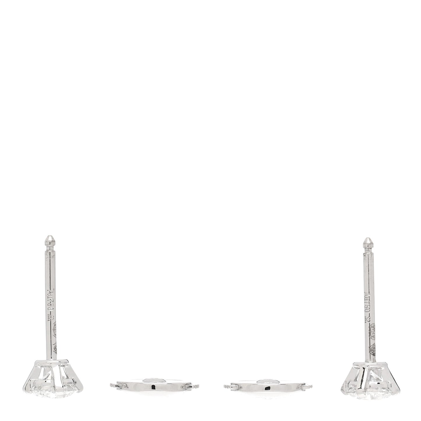 18K White Gold Diamond .44ctw Solitaire Earrings