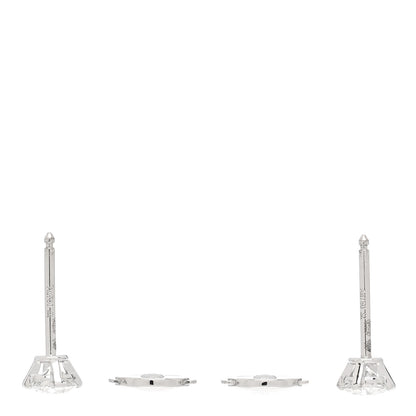 Cartier 18K White Gold Diamond .44ctw Solitaire Earrings 3 of 5