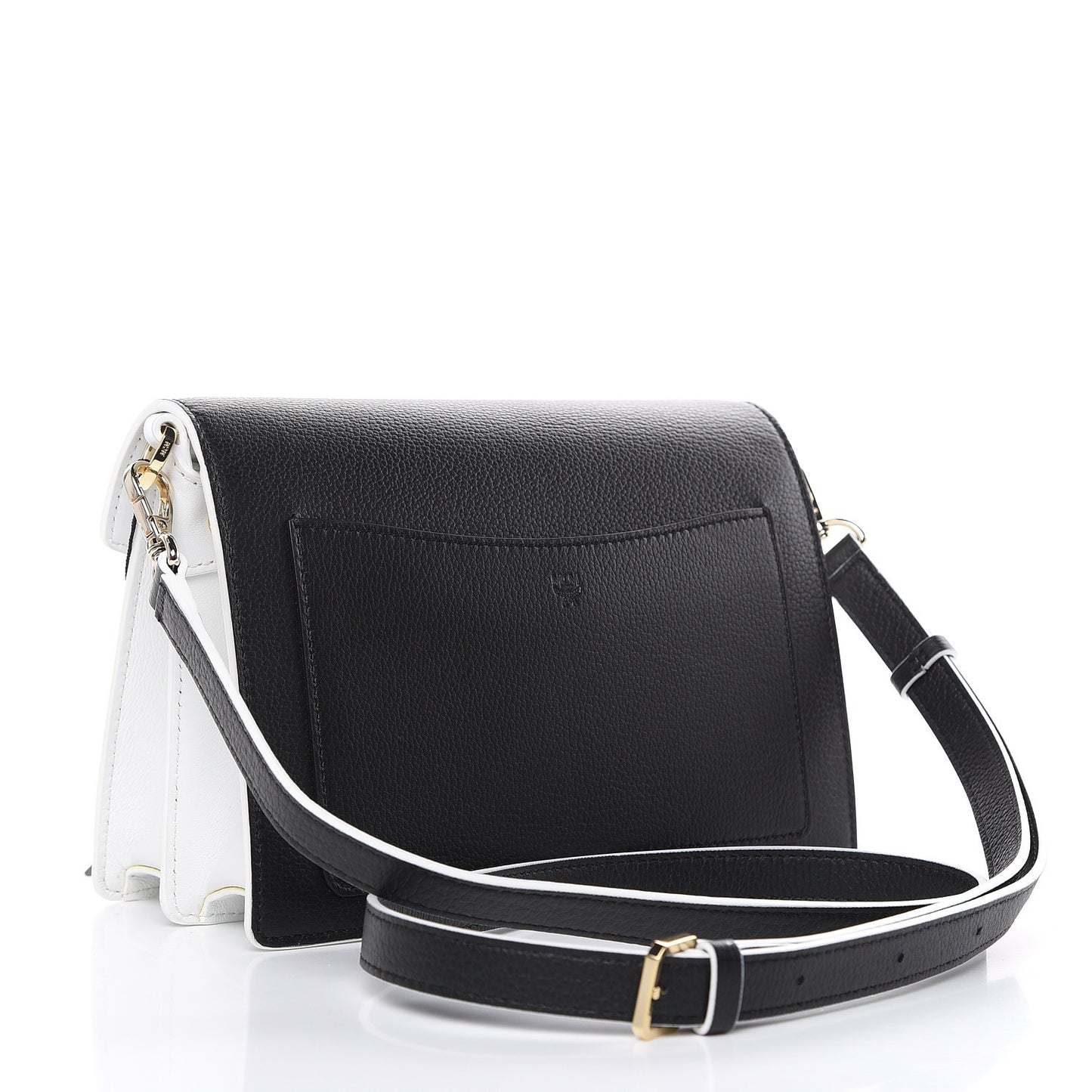 Calfskin Visetos Small Patricia Crossbody Bag Cognac Black