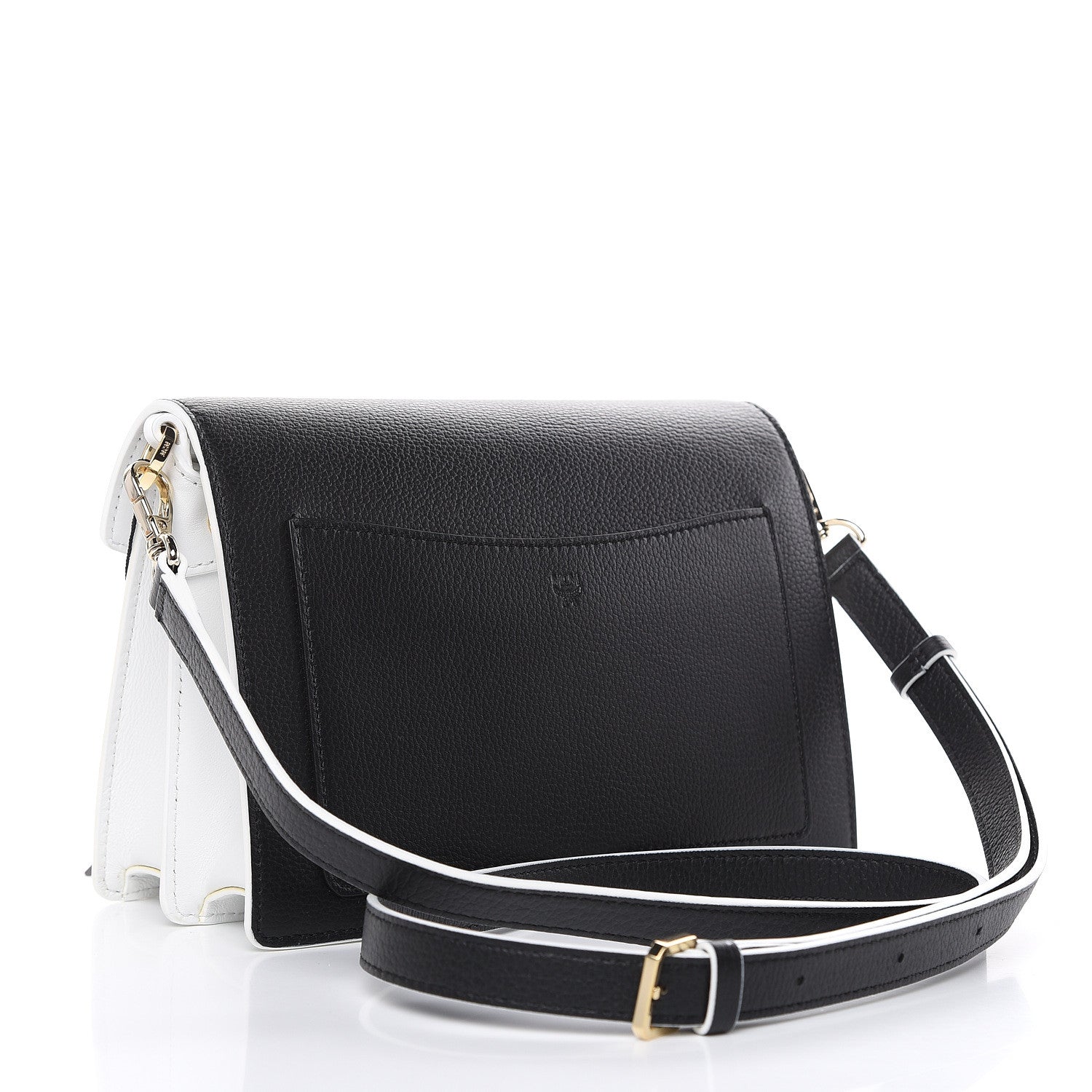 MCM Calfskin Visetos Small Patricia Crossbody Bag Cognac Black 3 of 10