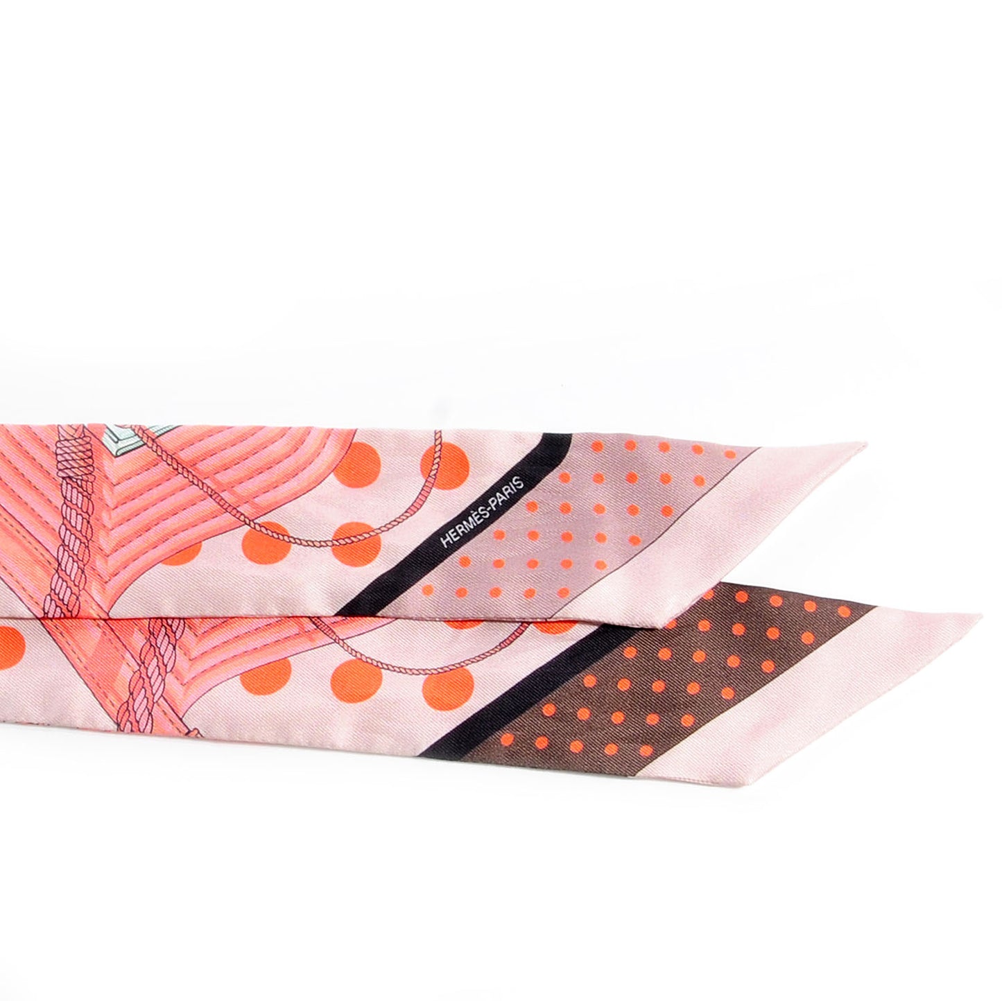 Silk Clic Clac a Pois Twilly Rose Nacre Marron Corail