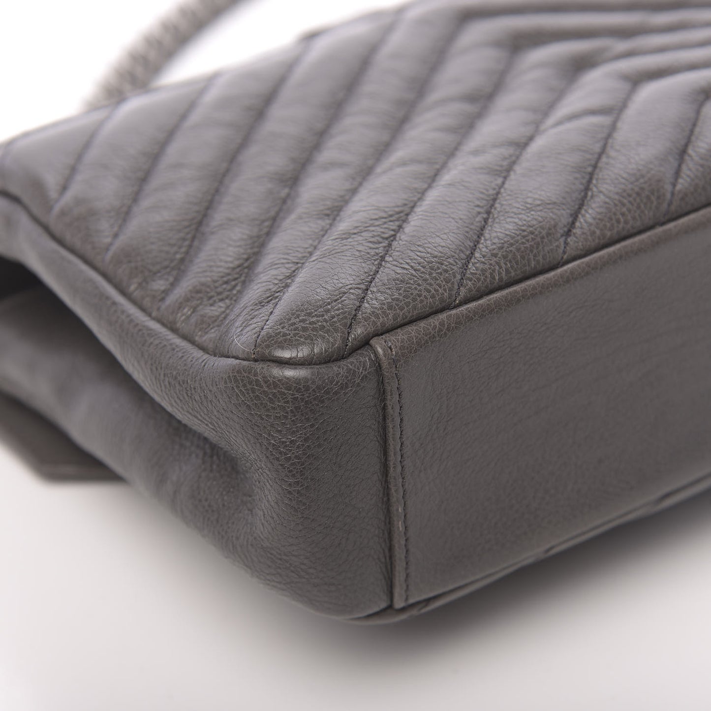 Matelasse Chevron Monogram Medium College Bag Gray